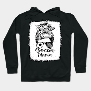 Soccer Mama Vintage Leopard Messy Bun Bleached Hoodie